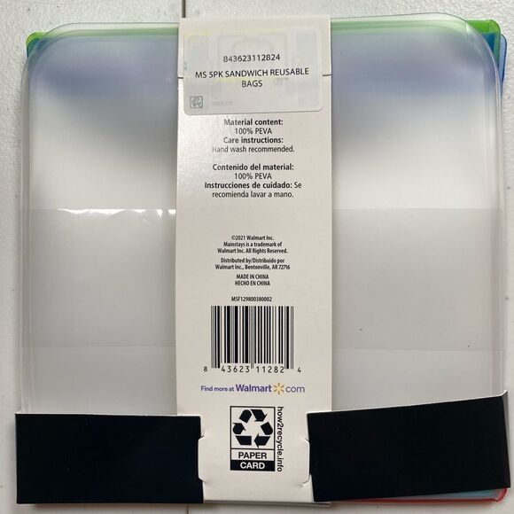 NWT Mainstay 2 Packs Reusable Food Storage Zip Bags 10 bags Freezer Safe - Picture 3 of 3